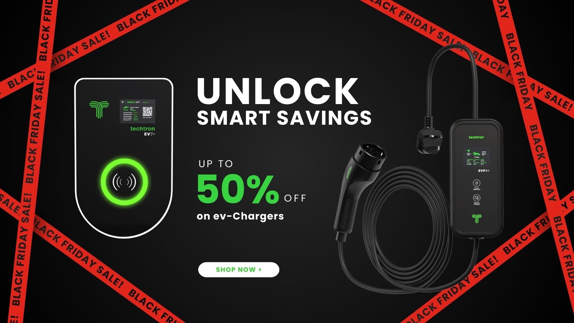 Black Friday 2025: Supercharge Your Ride with techtron’s EV Chargers & Accessories