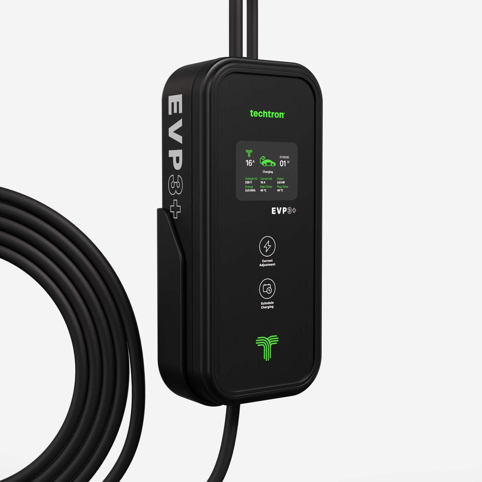 techtron EVP3/3+ Bluetooth + Wi-Fi (3.6 kW, Level 1, Type 2) Portable ev-Charger techtron