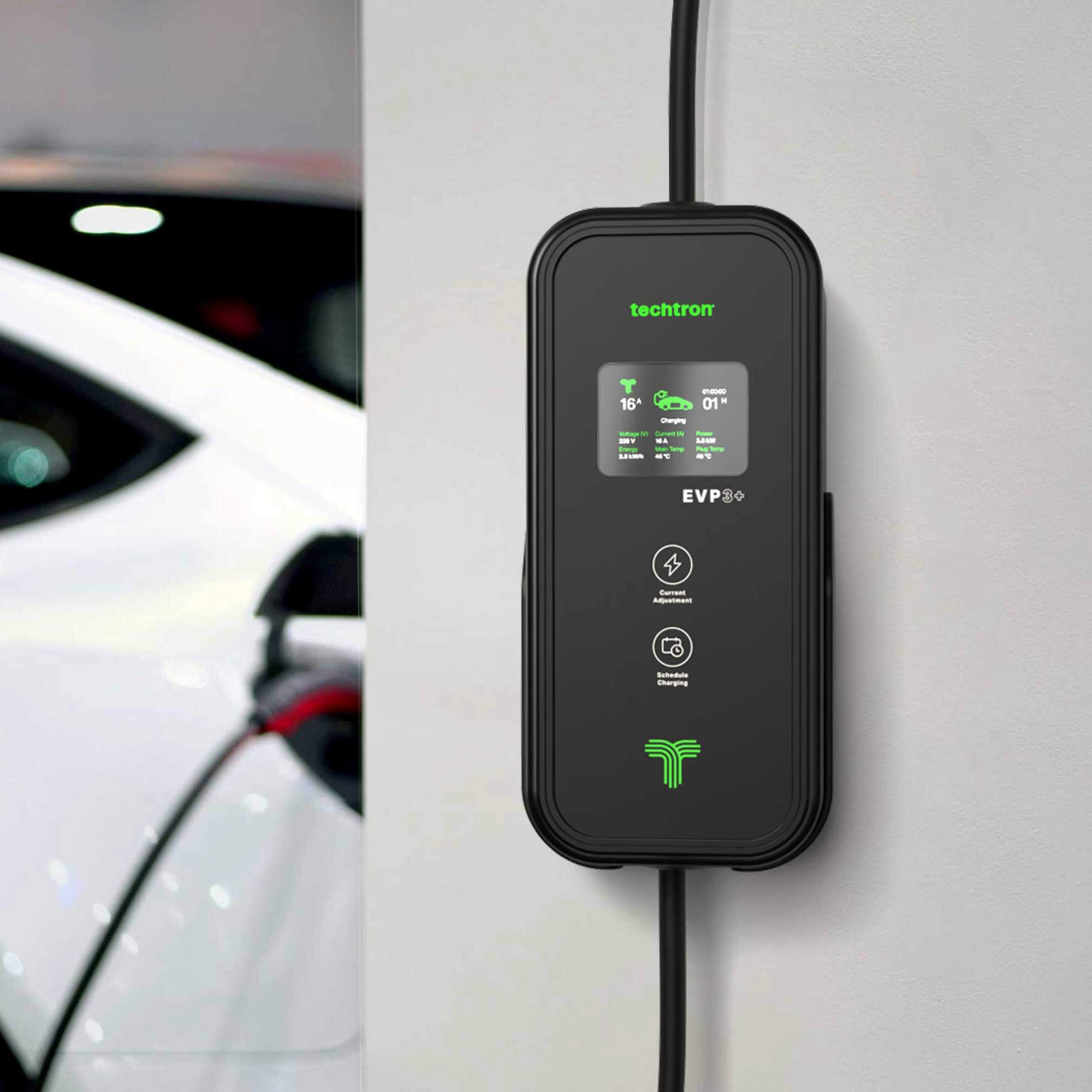 techtron EVP3/3+ Bluetooth + Wi-Fi (3.2 kW, Level 1, Type 2) Portable ev-Charger techtron